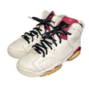 Nike‎ Air Jordan 6 VI Retro OG BG 2015 Size 5.5Y 836342 115 Off White/New Maroon